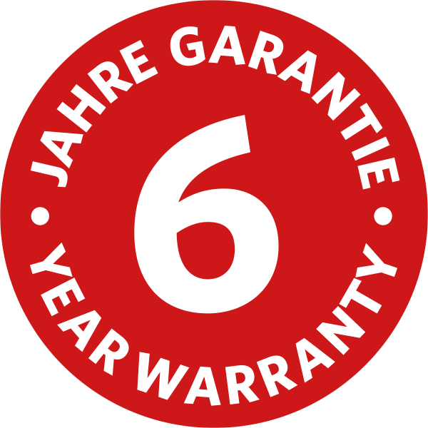 sechs Jahre Garantie – six year warranty